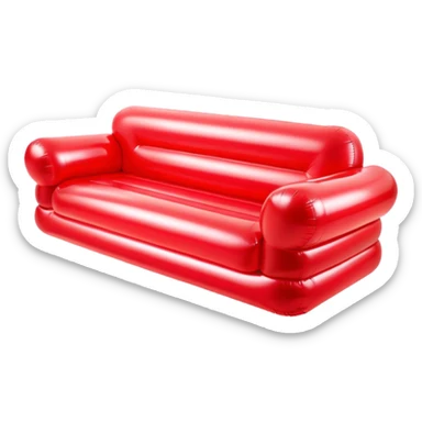 90’s sparkly red inflatable couch sticker