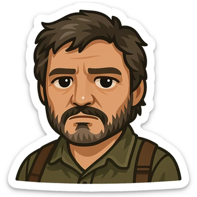 twitter emoji style joel from the last of us portrayed by pedro pascal sticker