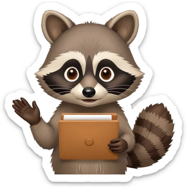 raccoon giving a PowerPoint presentation sticker