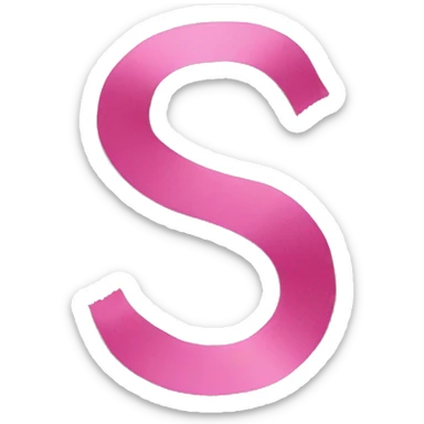 letter 's' from pink silk tape sticker
