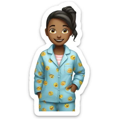 Girl in matching pajamas sticker