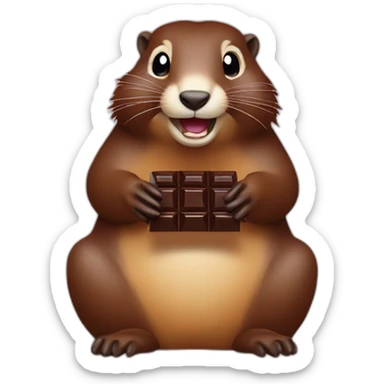 marmot eating chocolate sticker