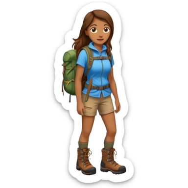 backpacked mountain wanderer woman sticker