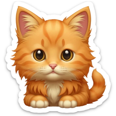 tierno gatito naranja claro  sticker