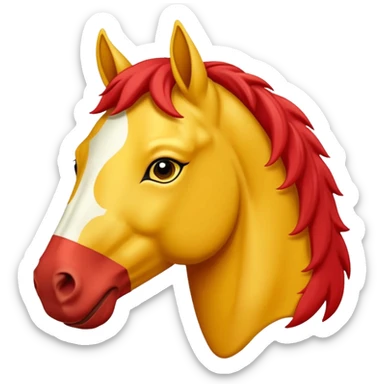 Cavalo vermelho e amarelo pastel sticker