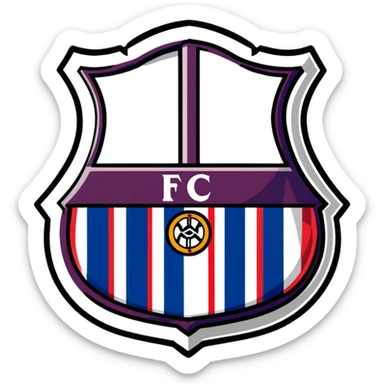 FC Barcelona logo, shield with blue and red stripes, football club emblem sticker