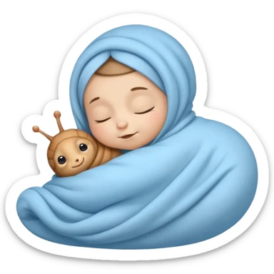 super cute adorable babysnail sleeping sleep gowns sticker