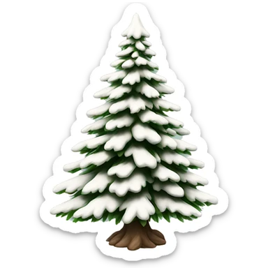 Realistic isolated off white fir christmas tree   sticker