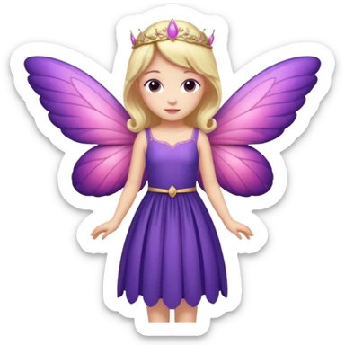 royal purple and pink buttery fairy combined sticker