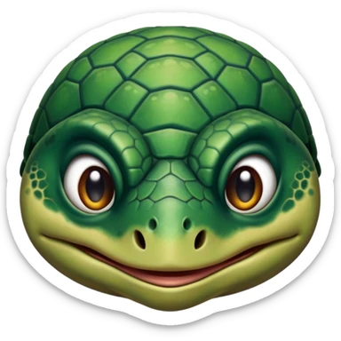 Angry dark green turtle that has half closed eyelids sticker