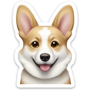 a white and beige corgie pembrooke sticker