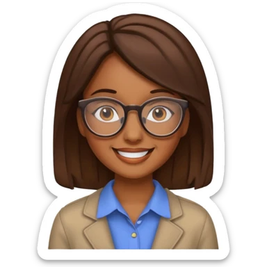 de una chica morena con lentes sticker