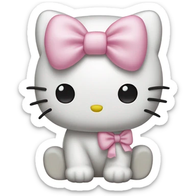 Hello kitty but the bow is pastel pink sticker