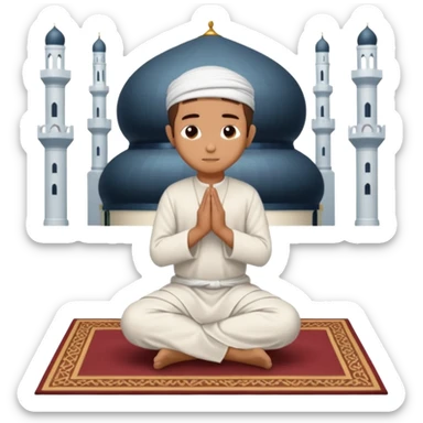 A person praying in Islam religion  make it a 2d pls sticker