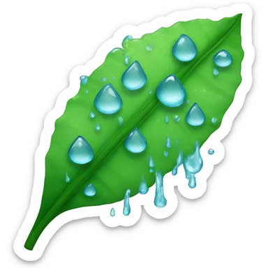 Una hoja con gotas de agua sticker
