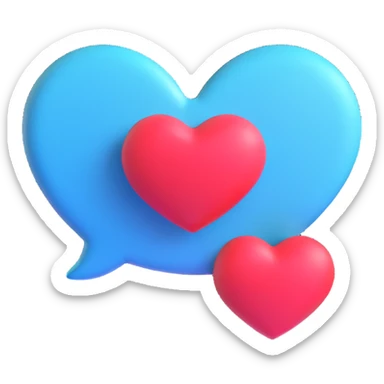 speech bubble with heart emoji, representing friendly conversation sticker