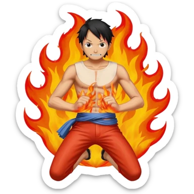 Ace from one piece fire sticker
