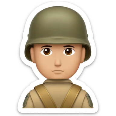back view of soldier's head wearing military helmet sticker