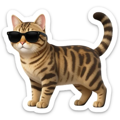 Cat wearing sunglasses sticker