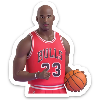 Michael Jordan Chicago Bulls basketball player upper body sticker