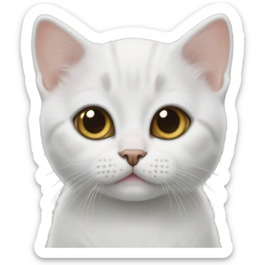 British short hair kitten with white eye liner sticker