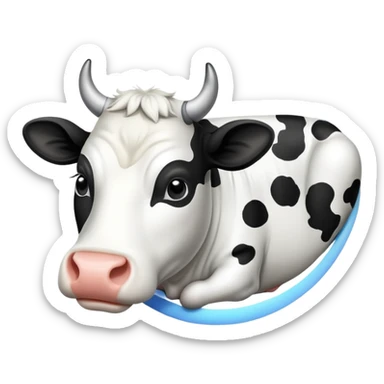 A cow in a Saturn  sticker