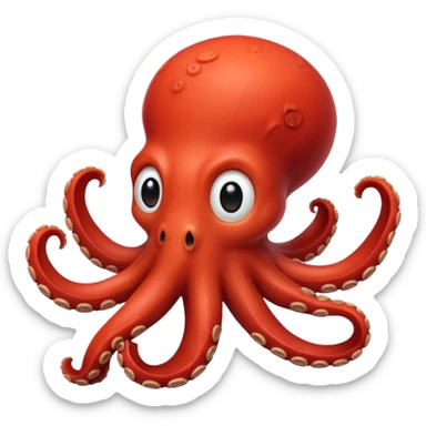 cute little octopus with red sticker