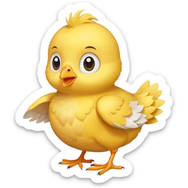 chick flying glider sticker