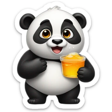 gros panda avec miel sticker