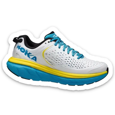 Hoka one one white sneakers  sticker
