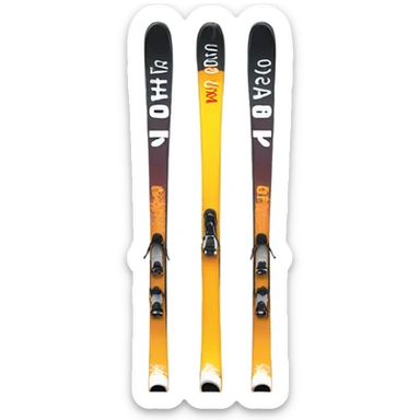 skis and ski sticks sticker