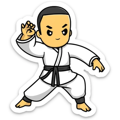 kung fu man sticker