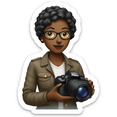 black woman news photographer sticker