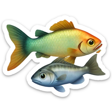 fish and cat sticker