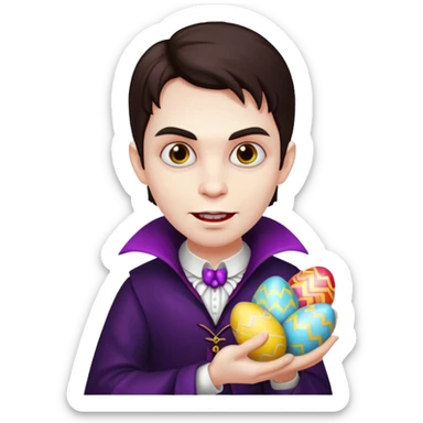 vampire with easter eggs sticker