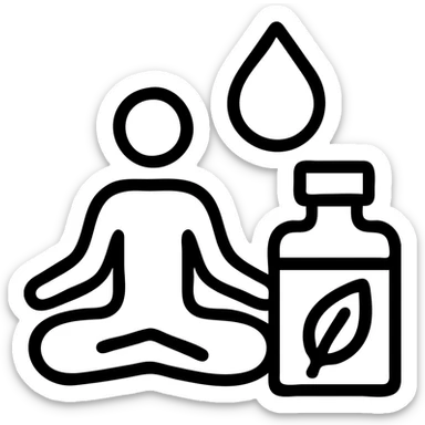 icon on the theme of yoga essentials oils classes.  sticker