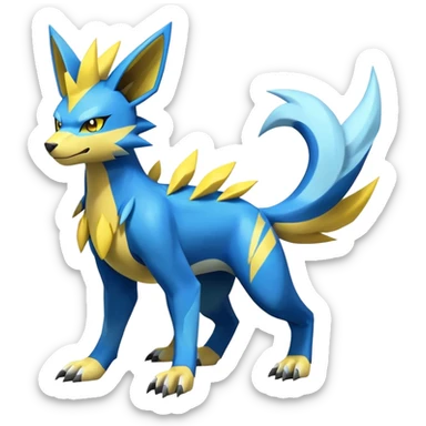 Manectric-Zeraora-Yamper-Fakémon-hybrid-creature (full body)  sticker