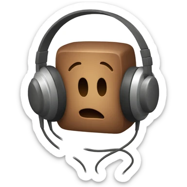 brown square headphones  sticker