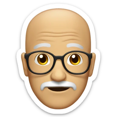 old man bald with goatee and round glasses sticker