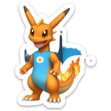 charizard whearing an argentina jersey sticker