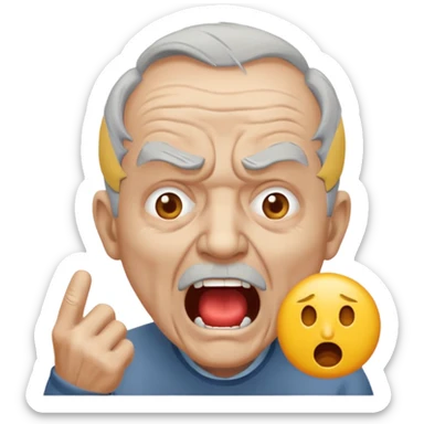 Generate an oldman yell at nivo emoji sticker