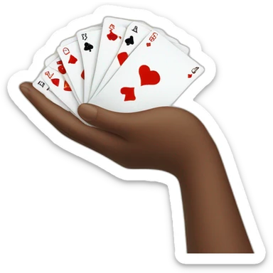 hands being held like a deck of cards sticker