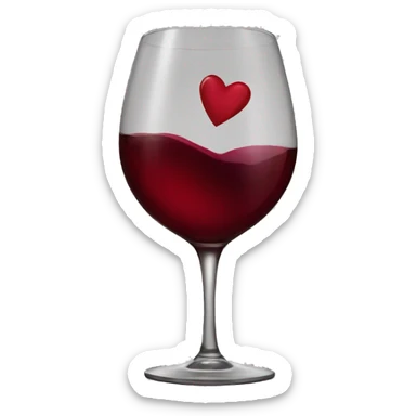 Wine heart  sticker