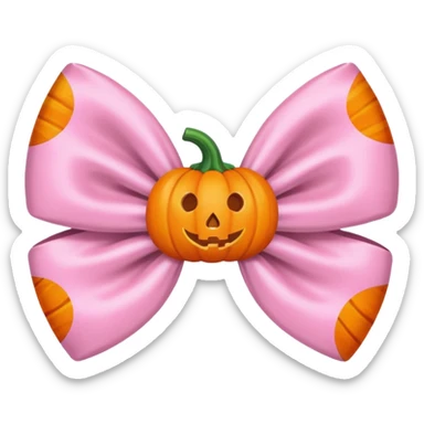 pastel pink orange bow with pumpkin pastel pink orange bow with pumpkin printprint sticker
