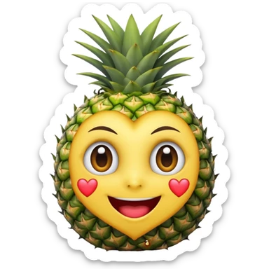 Piña con ojos de corazón  sticker
