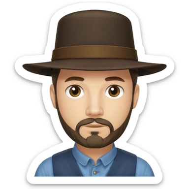 Amish man with goatee sticker