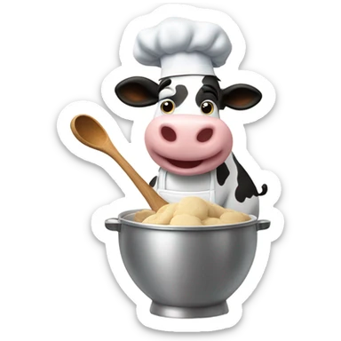 Cow making cookies sticker