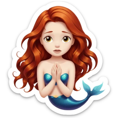 a sad mermaid sticker