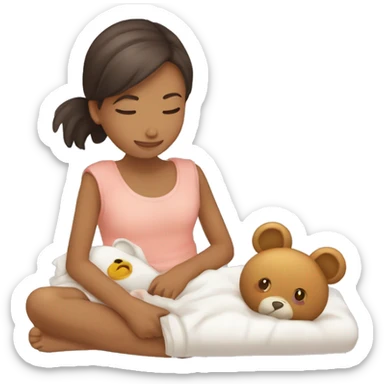 Ma jeune fille vient de naître avec son doudou sticker