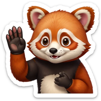 Un panda roux qui fait yes avec la main sticker